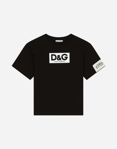 Dolce & Gabbana Kids' Jersey T-shirt With Heat-sealed Logo Print