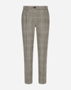 DOLCE & GABBANA LOW-RISE GLEN PLAID PANTS