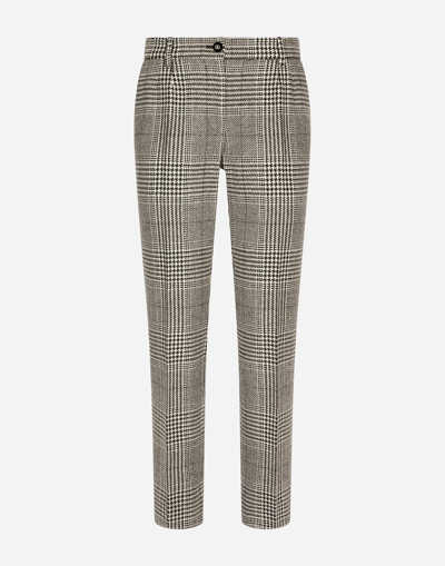 Dolce & Gabbana Low-rise Glen Plaid Pants In S8100 Quadri-check-tartan