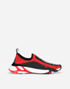 Dolce & Gabbana Sorrento Sneakers In Stretch Mesh With Logo In Red