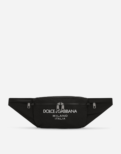 Dolce & Gabbana Nylon Belt Bag With Rubberized Logo