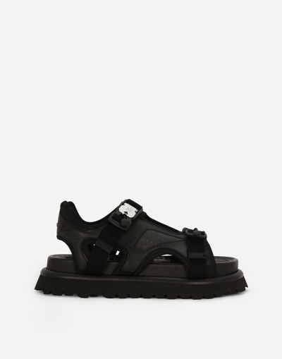 Dolce & Gabbana Technical Fabric Sandals In Black