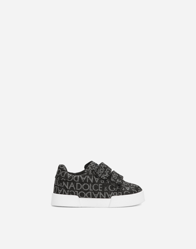 Dolce & Gabbana Babies' Coated Jacquard Portofino Trainers