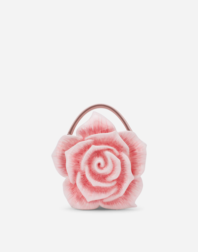 Dolce & Gabbana Resin Rose-design Dolce Box Bag In Orange