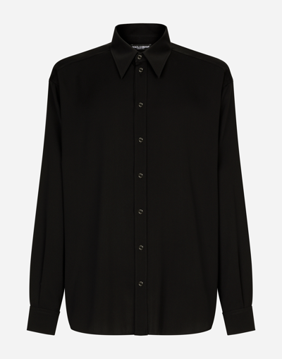 Dolce & Gabbana Oversized Stretch Silk Shirt