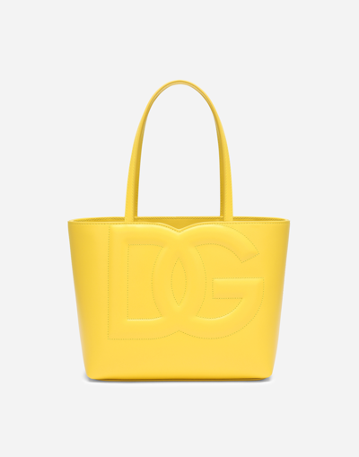 Dolce & Gabbana Small Calfskin Dg Logo Shopper