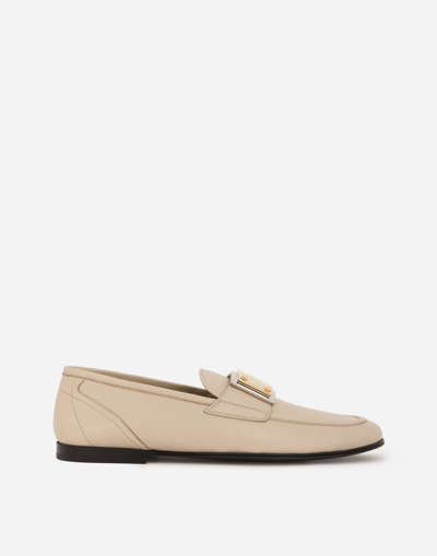 Dolce & Gabbana Calfskin Loafers In Brown