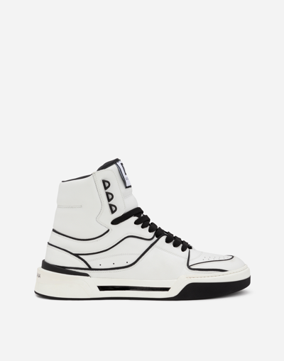 Dolce & Gabbana Calfskin Nappa New Roma Mid-top Trainers In White