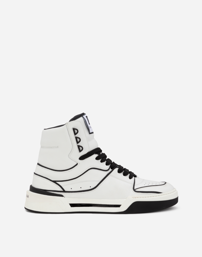 Dolce & Gabbana High Sneakers In Black And White Nappa In Multi