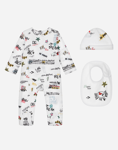 Dolce & Gabbana Babies' 3-piece Gift Set With Dg Rock Print