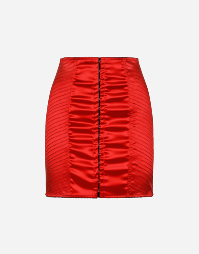 Dolce & Gabbana Corset-style Mini Skirt In Blood Red