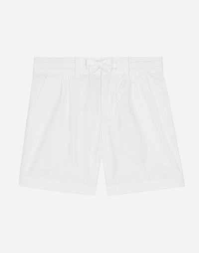 Dolce & Gabbana Babies' Stretch-cotton Bermuda Shorts In White