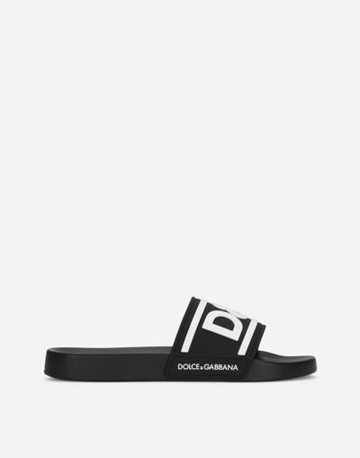Dolce & Gabbana Rubber Beachwear Sliders With Dg Logo