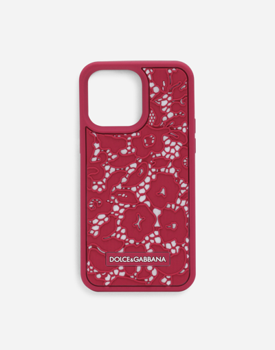 Dolce & Gabbana Cover For Iphone 14 Pro Max In Lampone_bianco