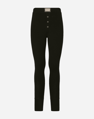 Dolce & Gabbana Wool Leggings With Logo Tag