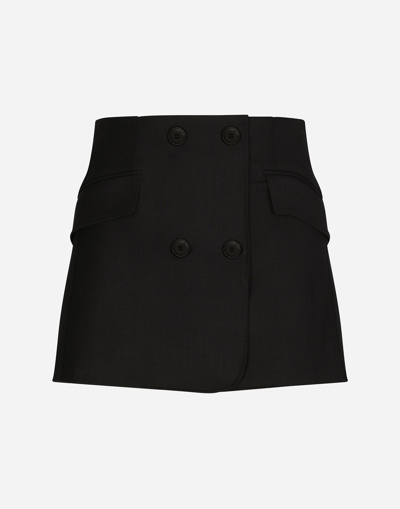 Dolce & Gabbana Twill Mini Wrap Skirt