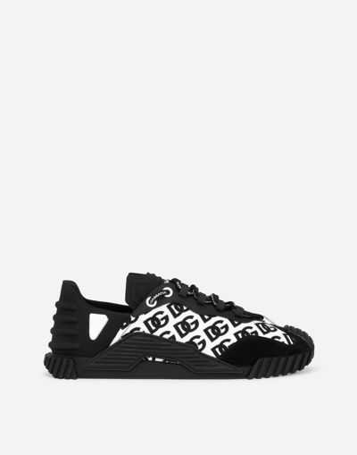 Dolce & Gabbana Men's Calfskin Nappa Portofino Sneakers With Dg Logo Print In Multi