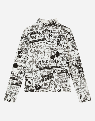 Dolce & Gabbana Graffiti-print Interlock T-shirt