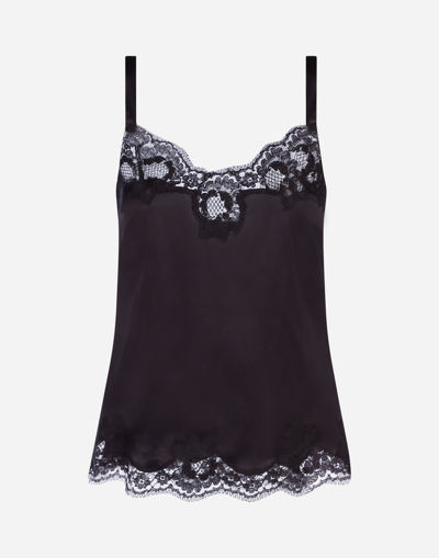 Dolce & Gabbana Underwear Top In Satin And Lace