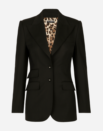 Dolce & Gabbana Gabardine Turlington Jacket With Top-stitching