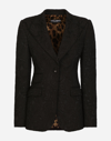 Dolce & Gabbana Ornamental Jacquard Turlington Blazer In Black