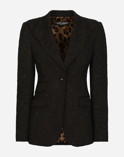 DOLCE & GABBANA ORNAMENTAL JACQUARD TURLINGTON BLAZER