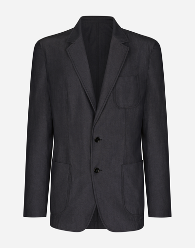 Dolce & Gabbana Virgin Wool Portofino-fit Jacket In Blue