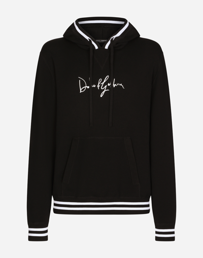 Dolce & Gabbana Wool Hoodie With Embroidery