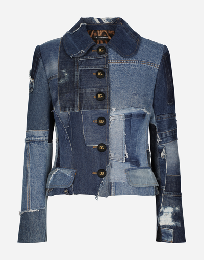 Dolce & Gabbana Jeansjacke Im Patchwork-look In Combined Colour