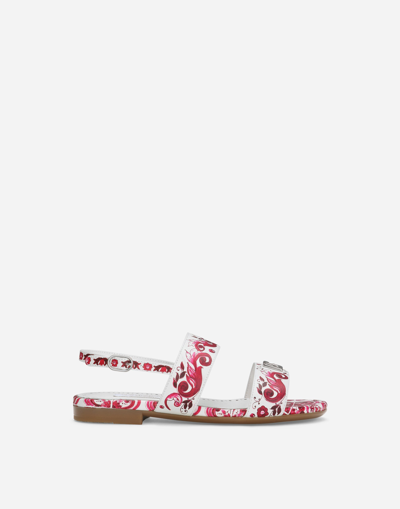 Dolce & Gabbana Printed Calfskin Sandals