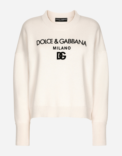 Dolce & Gabbana Cashmere Jumper With Flocked Dg Logo