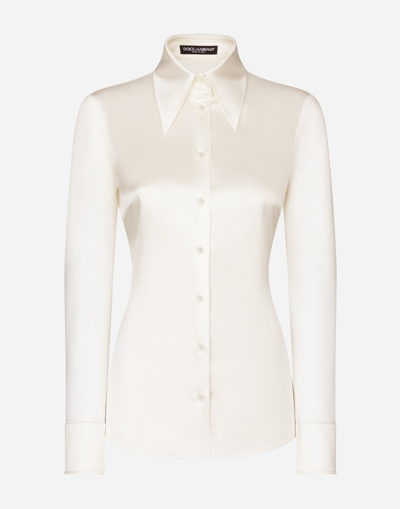 Dolce & Gabbana Classic Satin Regular Shirt In White