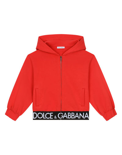 Dolce & Gabbana Jersey Hoodie With Branded Elastic