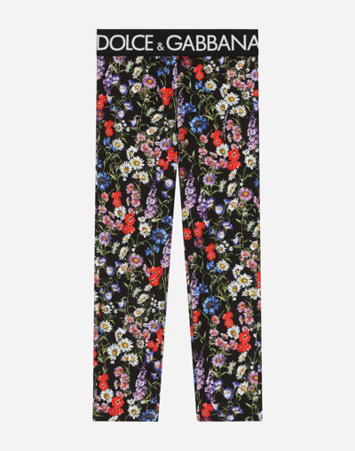 Dolce & Gabbana Babies' Interlock Leggings With Meadow Flower Print