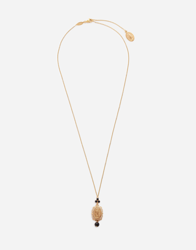 Dolce & Gabbana Sicily Pendant With Medal On Yellow Gold Chain