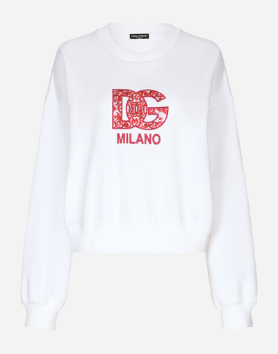 Dolce & Gabbana Jersey Sweatshirt With Dg Patch