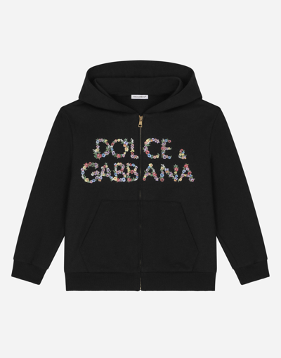 Dolce & Gabbana Kids' Jersey Hoodie With Logo Print