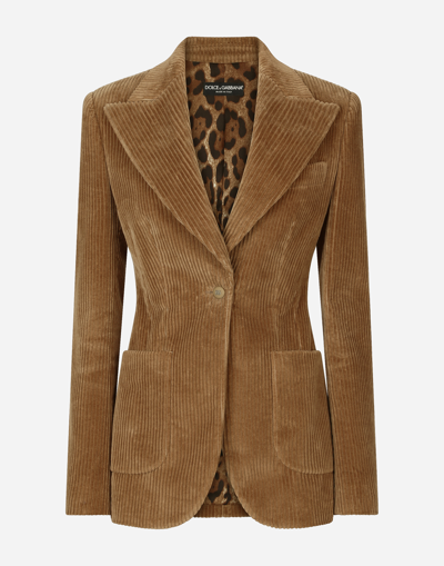 Dolce & Gabbana Single-breasted Corduroy Turlington Jacket