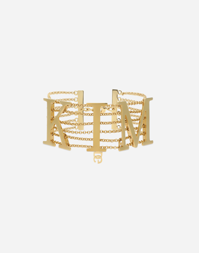 Dolce & Gabbana Semi-rigid “kim” Multi-chain Choker In Gold
