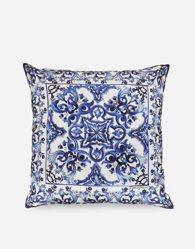 Dolce & Gabbana Silk Twill Cushion Large In Multi