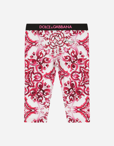 Dolce & Gabbana Babies' Majolica-print Interlock Leggings