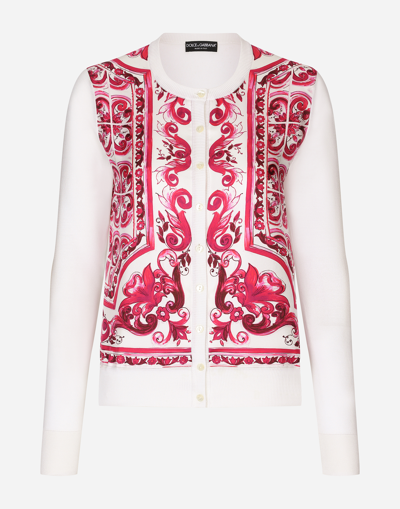 Dolce & Gabbana Majolica-print Silk And Twill Cardigan
