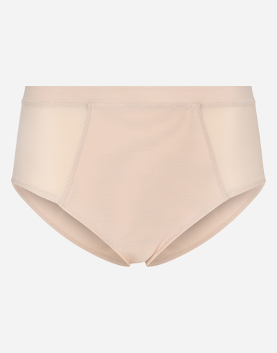 Dolce & Gabbana Powernet High-waisted Trouseries In Powder