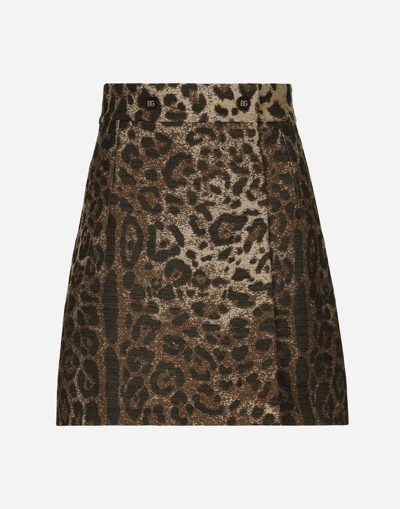 Dolce & Gabbana Leopard Skirt In Multi-colored