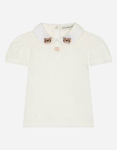 Dolce & Gabbana Jersey T-shirt With Baby Leopard Embroidery