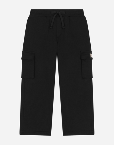 Dolce & Gabbana Jersey Jogging Trousers In Black