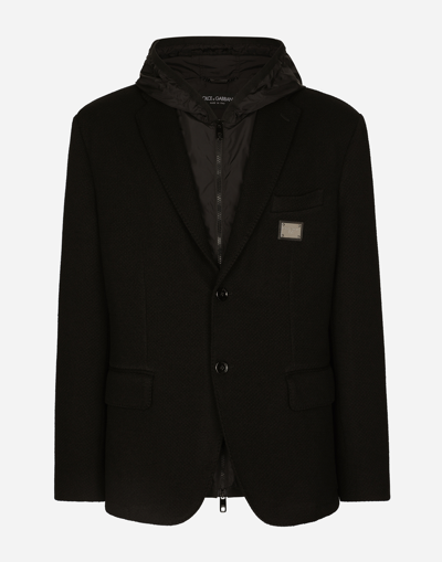 Dolce & Gabbana Hooded Jersey Jacket And Nylon Waistcoat