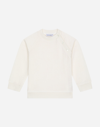 Dolce & Gabbana Round-neck Sweatshirt With Jacquard Dg Logo In White