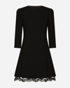 Dolce & Gabbana Lace Trim Short Dress In Black