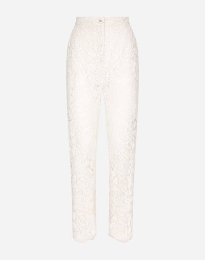 Dolce & Gabbana Branded Stretch Lace Trousers